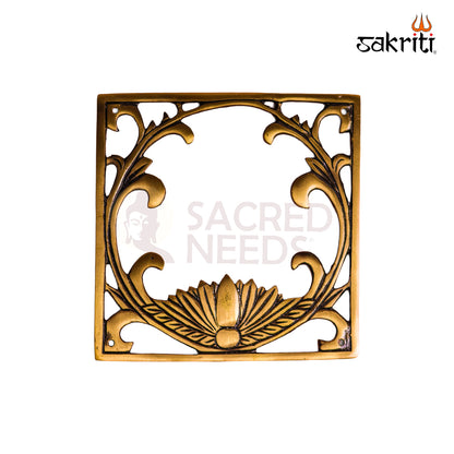Sacred Needs Brass Lotus Plate Wall Mount – 6.3 Inch (16 cm) Height | Decorative Brass Lotus Wall Hanging for Pooja Room & Home Décor