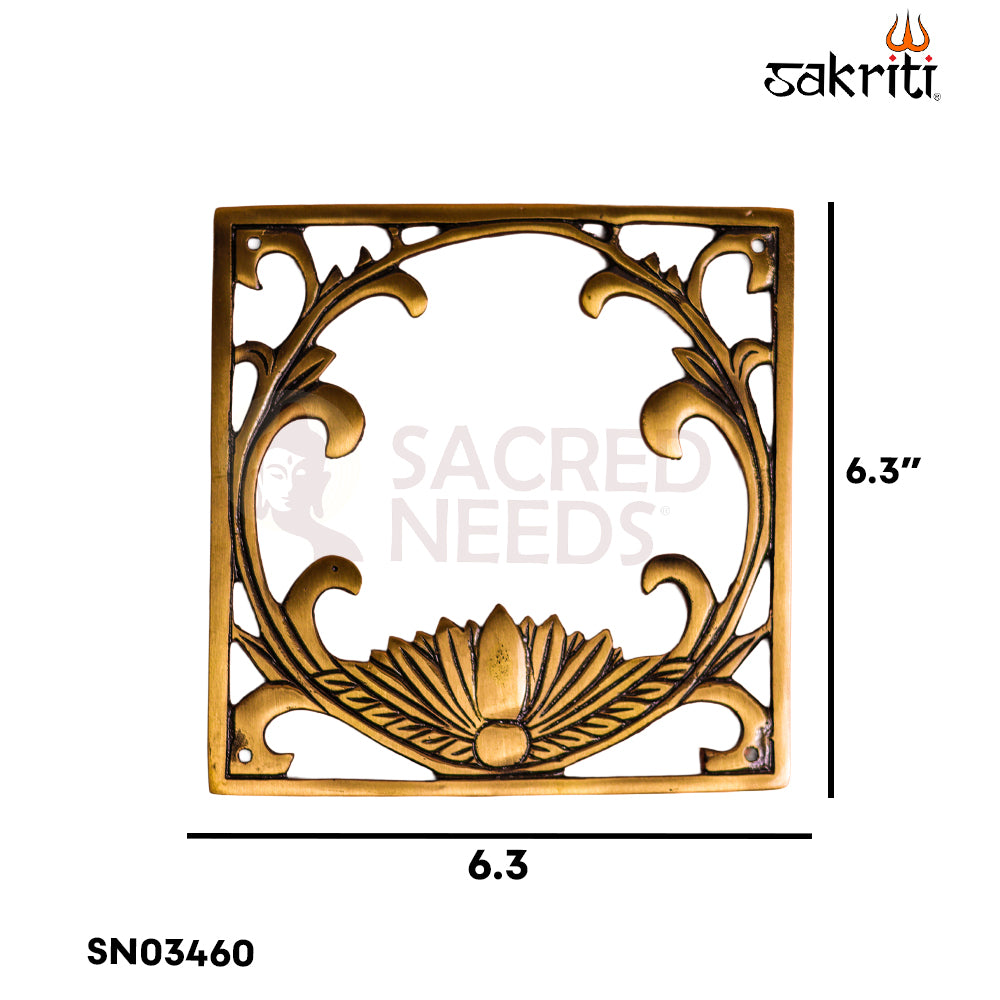 Sacred Needs Brass Lotus Plate Wall Mount – 6.3 Inch (16 cm) Height | Decorative Brass Lotus Wall Hanging for Pooja Room & Home Décor