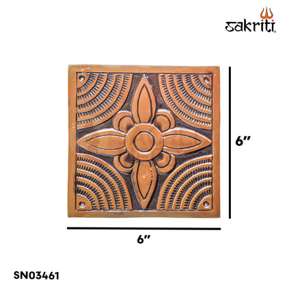 Sacred Needs Brass Flower Wall Mounted Plate – 6 Inch (15.2 cm) | Decorative Brass Floral Wall Hanging for Pooja Room & Home Décor