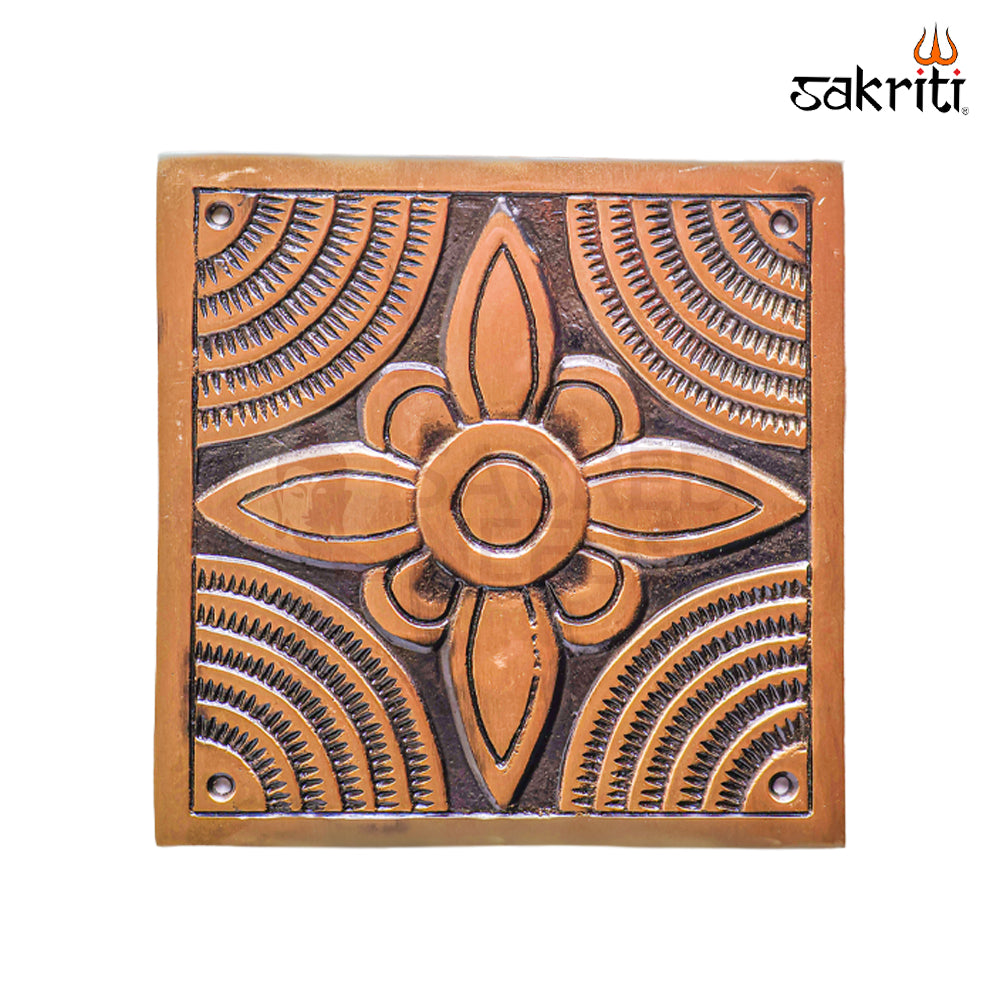 Sacred Needs Brass Flower Wall Mounted Plate – 6 Inch (15.2 cm) | Decorative Brass Floral Wall Hanging for Pooja Room & Home Décor
