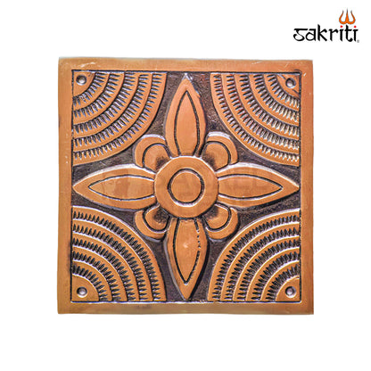 Sacred Needs Brass Flower Wall Mounted Plate – 6 Inch (15.2 cm) | Decorative Brass Floral Wall Hanging for Pooja Room & Home Décor