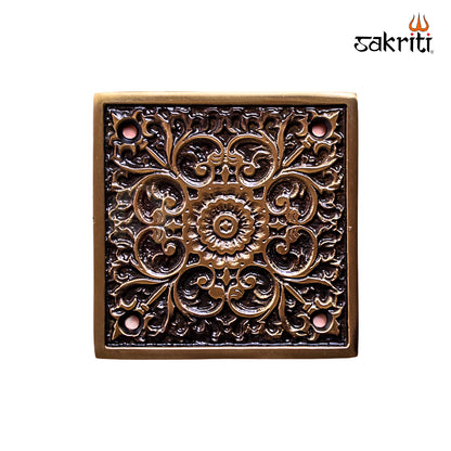 Sacred Needs Brass Flower Wall Mounted Plate – 3 Inch (7.6 cm) | Decorative Brass Floral Wall Hanging for Pooja Room & Home Décor