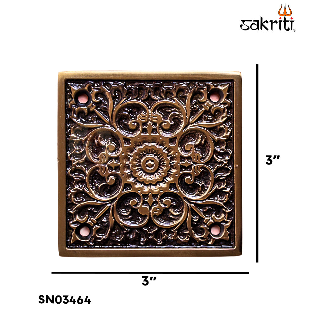 Sacred Needs Brass Flower Wall Mounted Plate – 3 Inch (7.6 cm) | Decorative Brass Floral Wall Hanging for Pooja Room & Home Décor