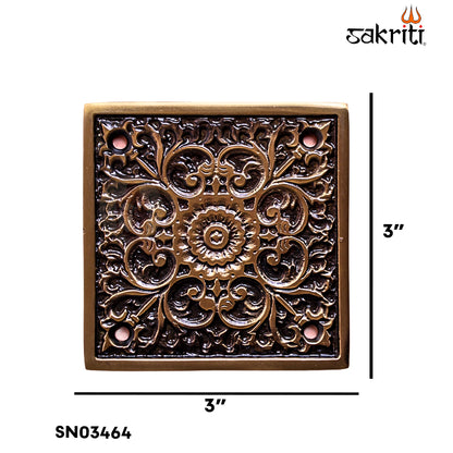 Sacred Needs Brass Flower Wall Mounted Plate – 3 Inch (7.6 cm) | Decorative Brass Floral Wall Hanging for Pooja Room & Home Décor