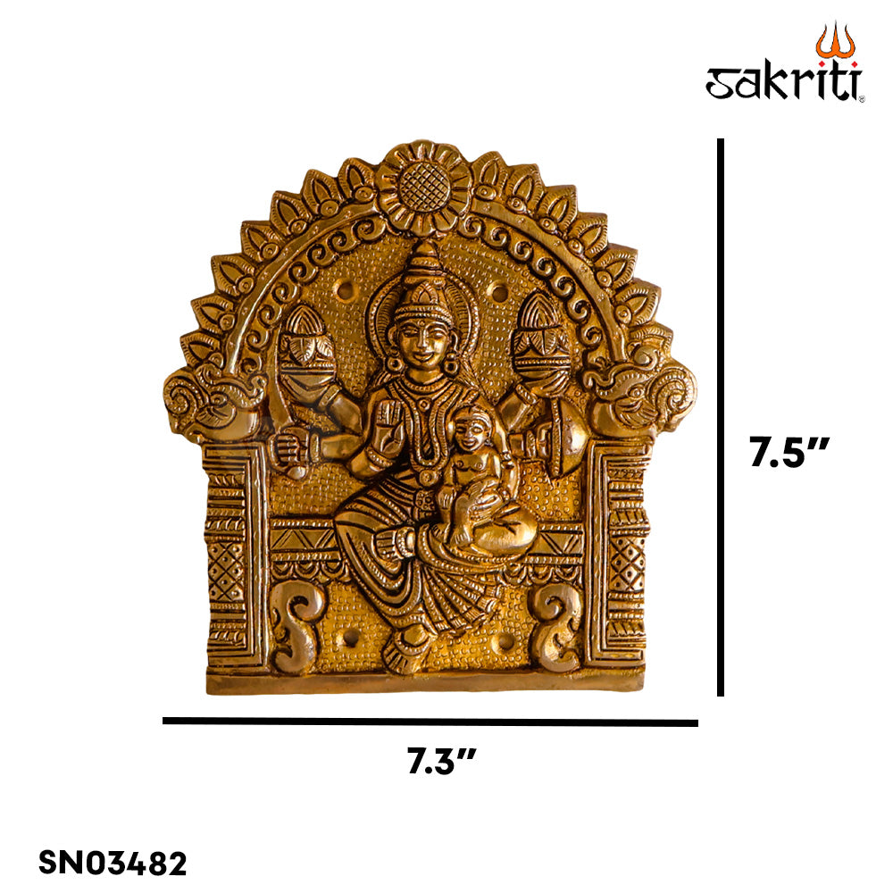 Sacred Needs Brass Arch Ashtalakshmi Wall Mount Plate – 7.5 Inch (19.1 cm) Height | Decorative Ashtalakshmi Brass Wall Hanging for Pooja Room & Home Décor