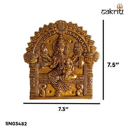 Sacred Needs Brass Arch Ashtalakshmi Wall Mount Plate – 7.5 Inch (19.1 cm) Height | Decorative Ashtalakshmi Brass Wall Hanging for Pooja Room & Home Décor