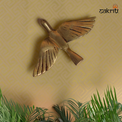 Sacred Needs Brass Bird Wall Mount – 3 Inch (7.6 cm) Height | Decorative Brass Bird Wall Hanging for Pooja Room & Home Décor