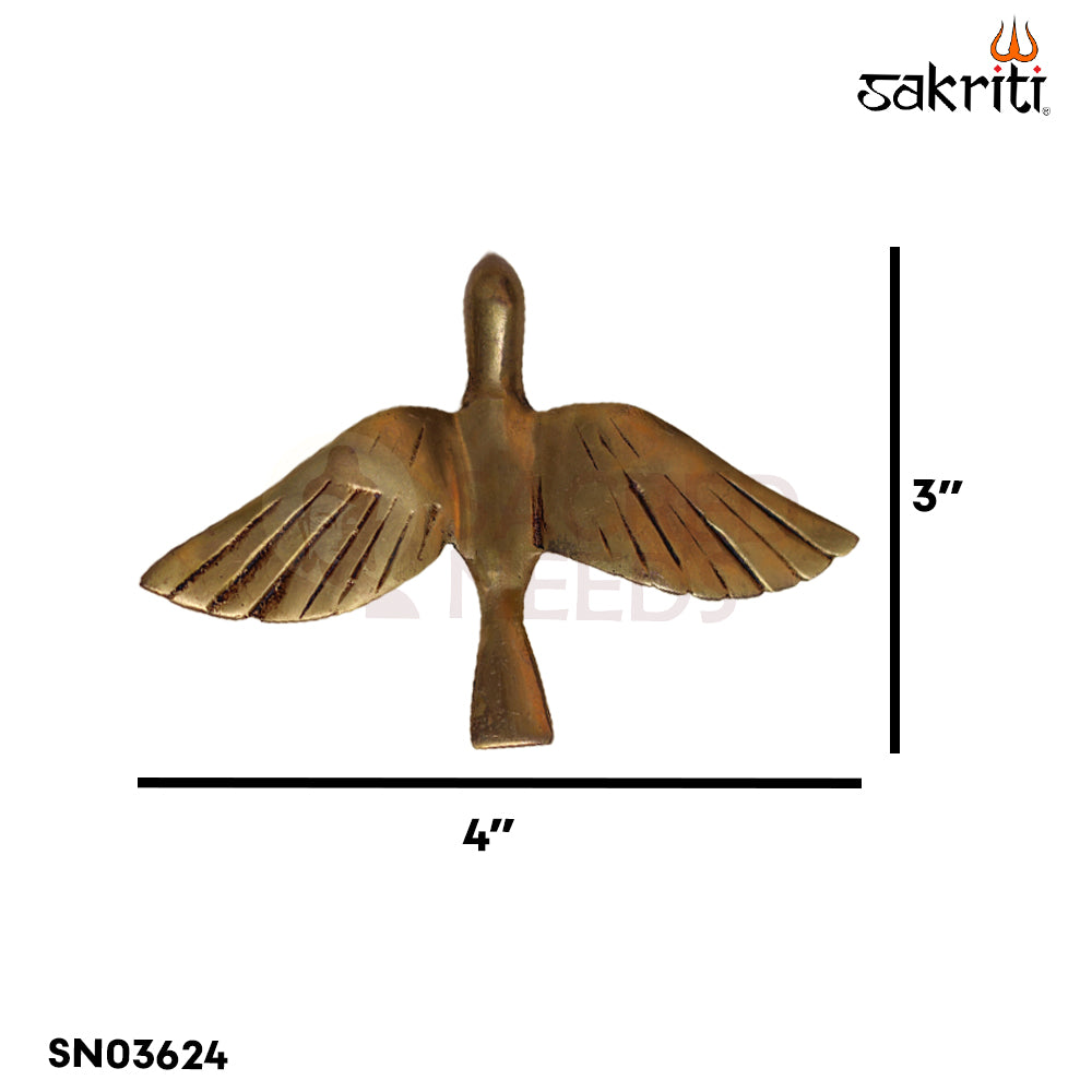 Sacred Needs Brass Bird Wall Mount – 3 Inch (7.6 cm) Height | Decorative Brass Bird Wall Hanging for Pooja Room & Home Décor