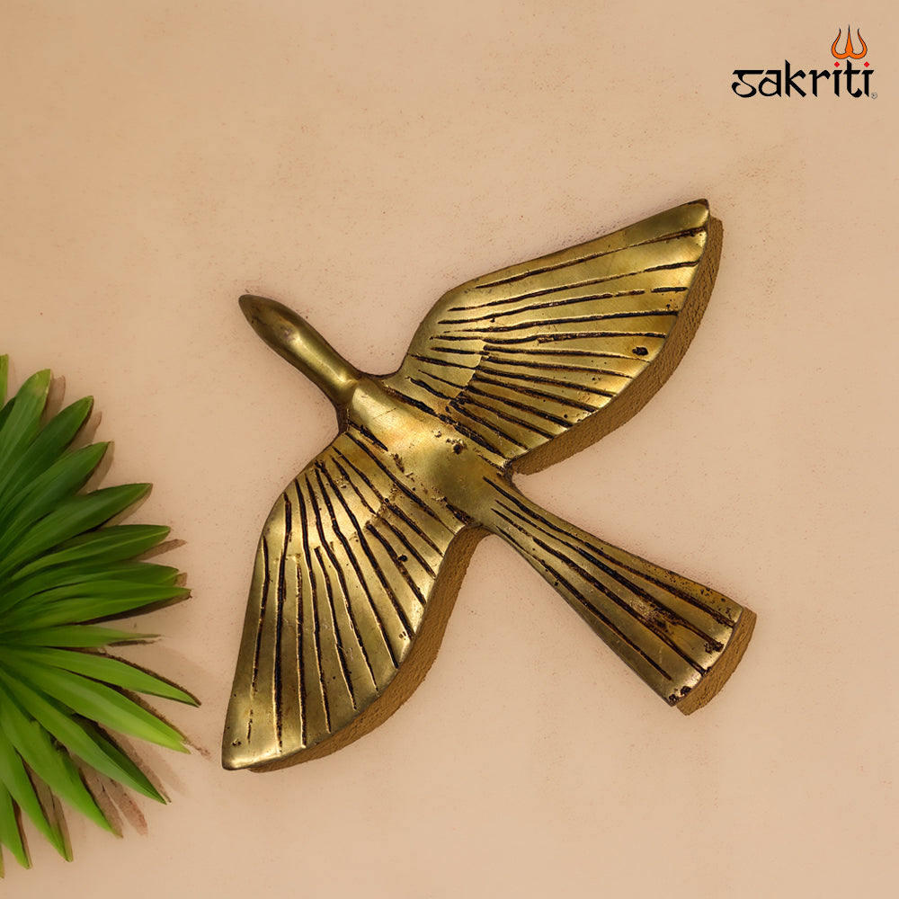 Sacred Needs Brass Bird Wall Mount – 5.4 Inch (13.7 cm) Height | Decorative Brass Bird Wall Hanging for Home Décor & Pooja Room