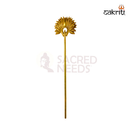 Sacred Needs Brass Lotus Sticks Wall Mount – 48 Inch (121.9 cm) Height | Large Decorative Brass Lotus Wall Panel for Pooja Room & Home Décor