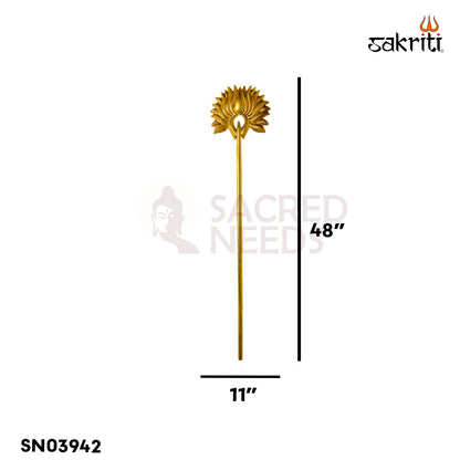 Sacred Needs Brass Lotus Sticks Wall Mount – 48 Inch (121.9 cm) Height | Large Decorative Brass Lotus Wall Panel for Pooja Room & Home Décor