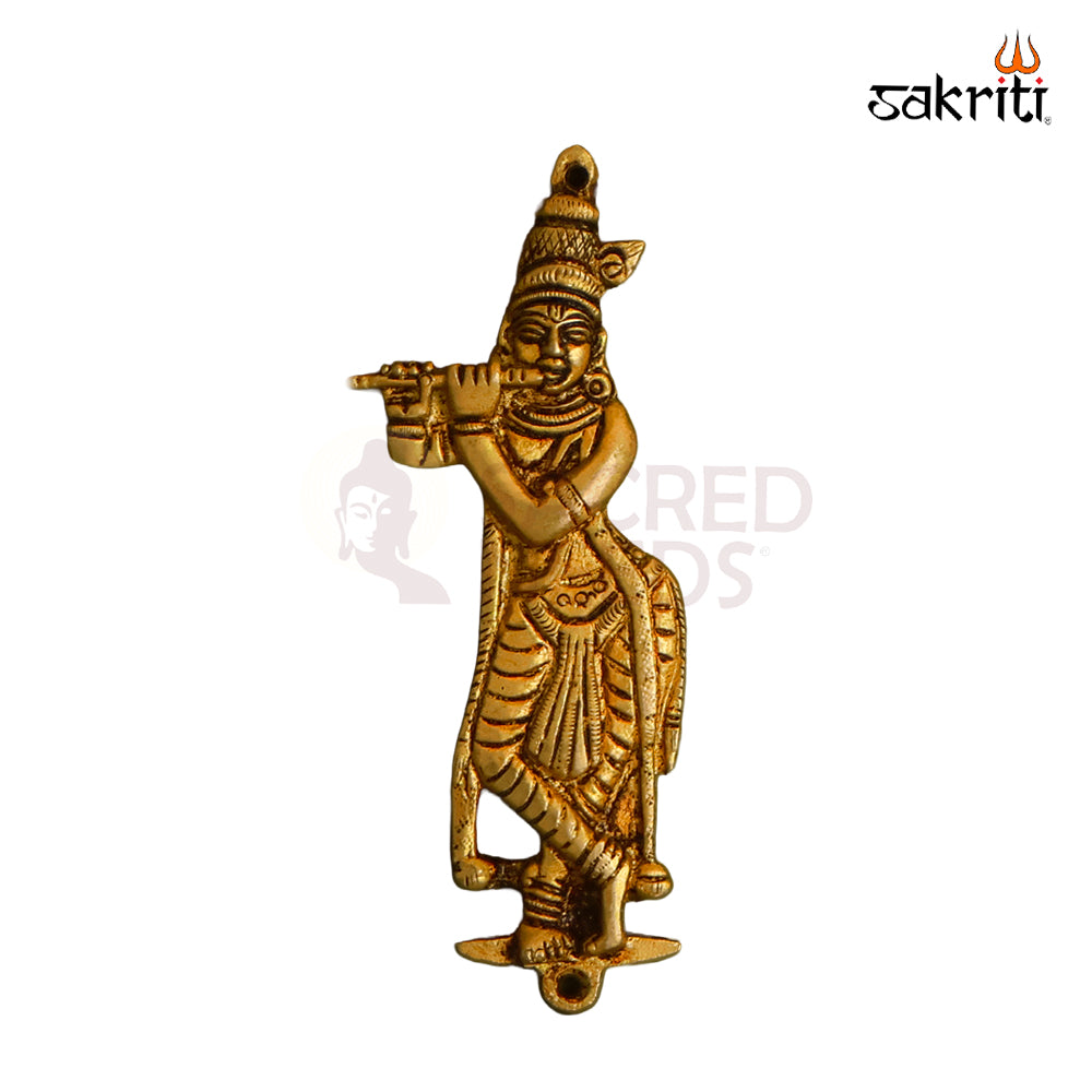Sacred Needs Brass Dasavatharam Wall Mount – 6 Inch (15.2 cm) Height | Dashavatara Wall Hanging for Pooja Room, Temple & Home Décor
