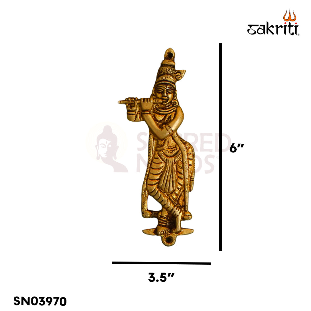 Sacred Needs Brass Dasavatharam Wall Mount – 6 Inch (15.2 cm) Height | Dashavatara Wall Hanging for Pooja Room, Temple & Home Décor