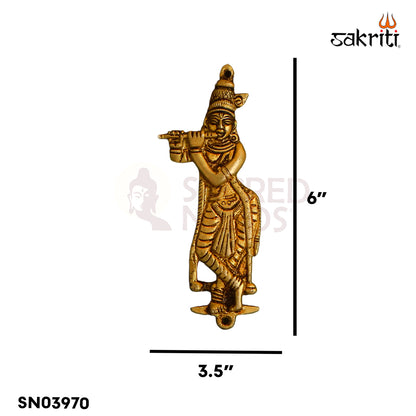 Sacred Needs Brass Dasavatharam Wall Mount – 6 Inch (15.2 cm) Height | Dashavatara Wall Hanging for Pooja Room, Temple & Home Décor