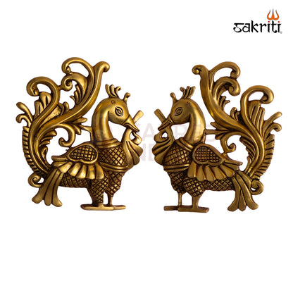 Sacred Needs Brass Annam Wall Mount – 8.8 Inch (22.4 cm) Height | Traditional Brass Swan (Annam) Wall Hanging for Pooja Room & Home Décor