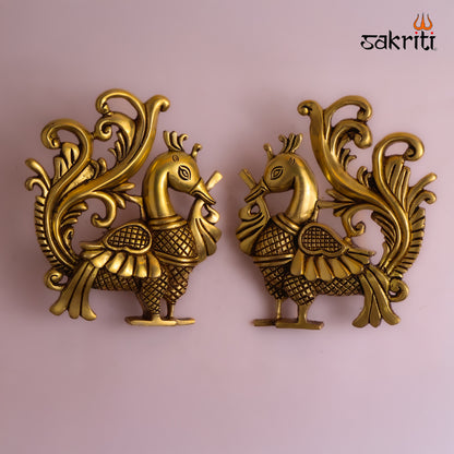 Sacred Needs Brass Annam Wall Mount – 8.8 Inch (22.4 cm) Height | Traditional Brass Swan (Annam) Wall Hanging for Pooja Room & Home Décor