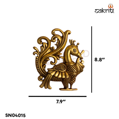 Sacred Needs Brass Annam Wall Mount – 8.8 Inch (22.4 cm) Height | Traditional Brass Swan (Annam) Wall Hanging for Pooja Room & Home Décor