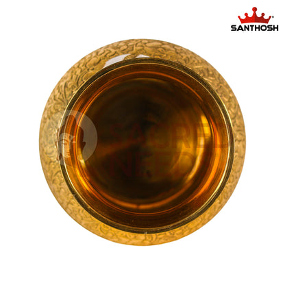 Brass Emboss Kavadi Chambu – 4 Inch Length | Traditional Brass Pot for Pooja, Abhishekam & Temple Rituals