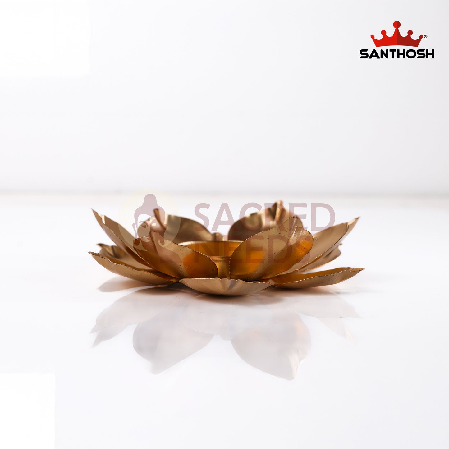 Iron Lotus Deepam Holder – 0.4 Inch Height | Miniature Lotus Oil Lamp Stand for Pooja, Temple & Home Décor