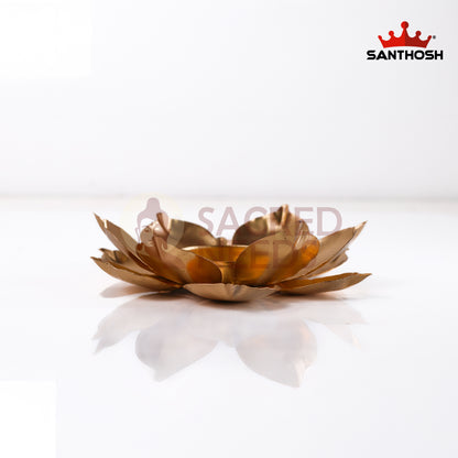 Iron Lotus Deepam Holder – 0.4 Inch Height | Miniature Lotus Oil Lamp Stand for Pooja, Temple & Home Décor