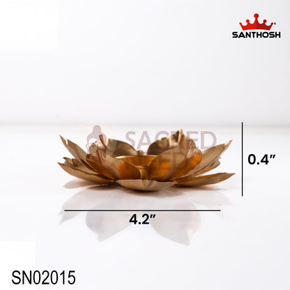 Iron Lotus Deepam Holder – 0.4 Inch Height | Miniature Lotus Oil Lamp Stand for Pooja, Temple & Home Décor