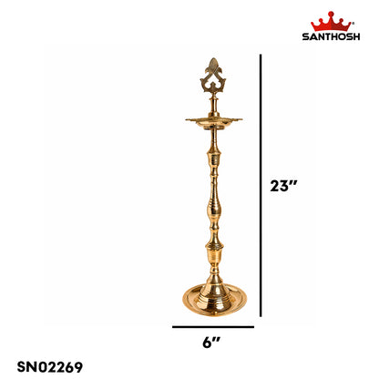 Brass Box Kuthu Vilakku – 23 Inch | Heavy Traditional Brass Deepam for Pooja Room