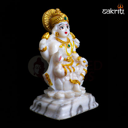 Sacred Needs Marble Dust Lakshmi Idol – 3.6 Inch (9.1 cm) Height | Goddess Lakshmi Statue for Pooja Room, Temple & Home Décor