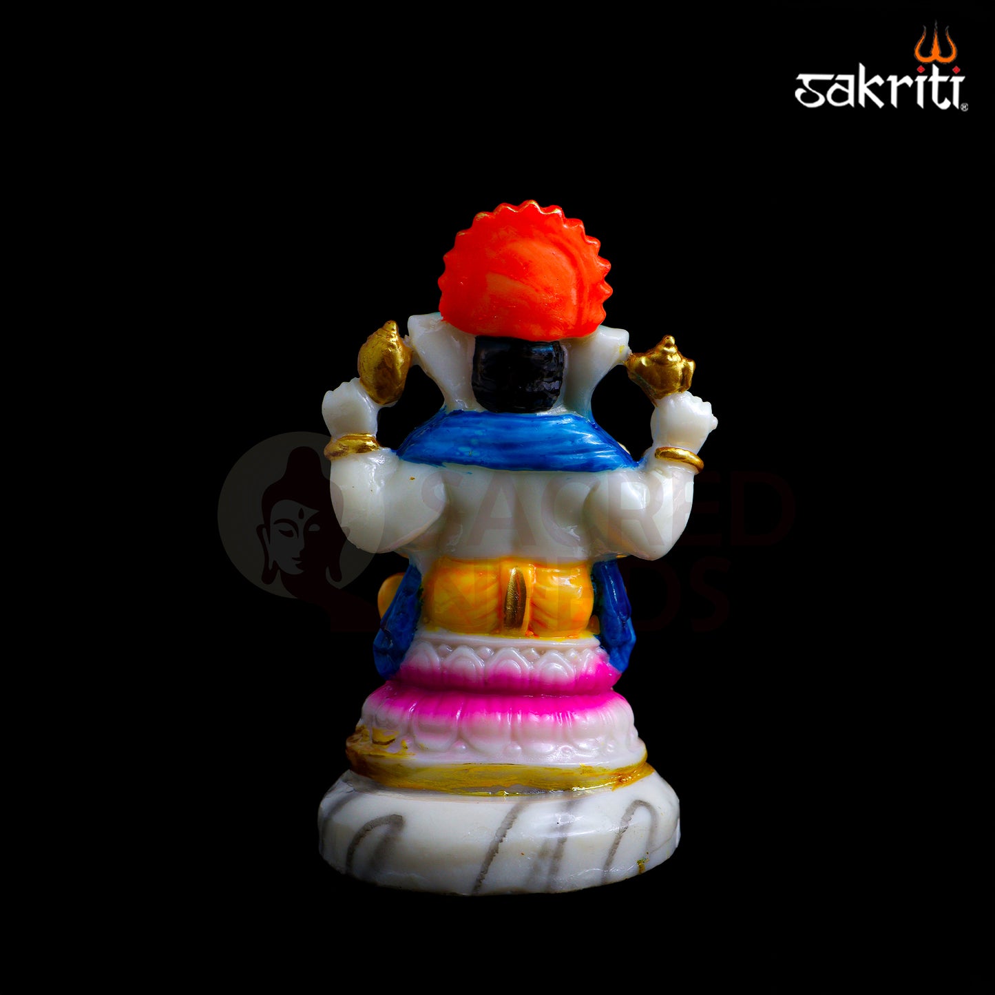 Sacred Needs Marble Dust Ganesha Idol – 5 Inch (12.7 cm) Height | Lord Ganesh Statue for Pooja Room, Temple & Home Décor
