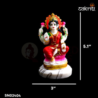 Sacred Needs Marble Dust Lakshmi Idol – 5.1 Inch (13 cm) Height | Goddess Lakshmi Statue for Pooja Room, Temple & Home Décor