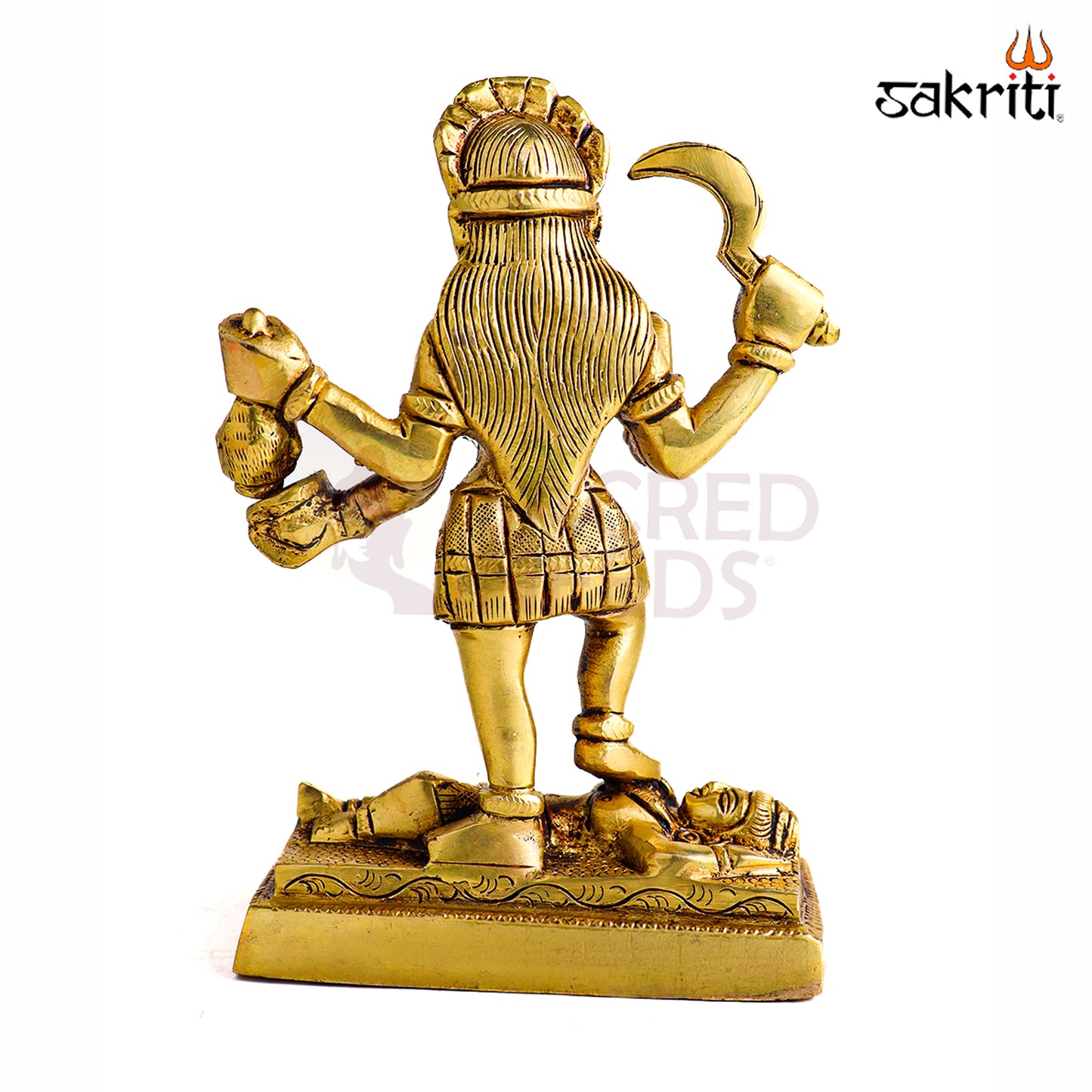 Sacred Needs Brass Kaali Matha Idol – 6.2 Inch (15.7 cm) Height | Goddess Kali Statue for Pooja Room, Temple & Shakti Worship