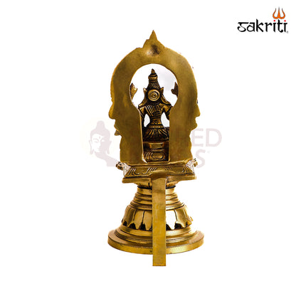 Sacred Needs Brass Varahi Vilakku with Arch – 9.5 Inch (24.1 cm) Height | Goddess Varahi Brass Lamp for Pooja Room, Temple Rituals & Shakti Worship