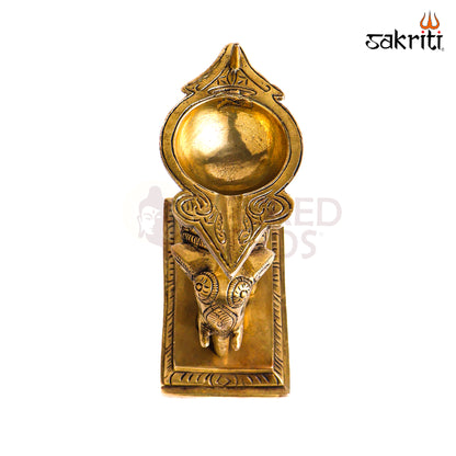 Sacred Needs Brass Elephant Vilakku – 7 Inch (17.8 cm) Height | Traditional Brass Elephant Oil Lamp for Pooja Room, Temple & Home Décor