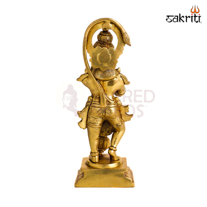 Sacred Needs Brass Hanuman Idol – 10.8 Inch (27.4 cm) Height | Lord Hanuman Brass Statue for Temple, Pooja Room & Home Décor