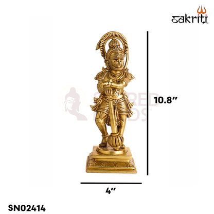 Sacred Needs Brass Hanuman Idol – 10.8 Inch (27.4 cm) Height | Lord Hanuman Brass Statue for Temple, Pooja Room & Home Décor