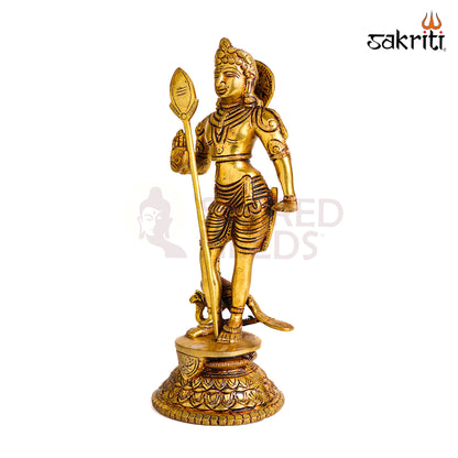 Sacred Needs Brass Palani Murugan Idol – 10 Inch (25.4 cm) Height | Lord Murugan Statue for Pooja Room, Temple & Spiritual Home Décor