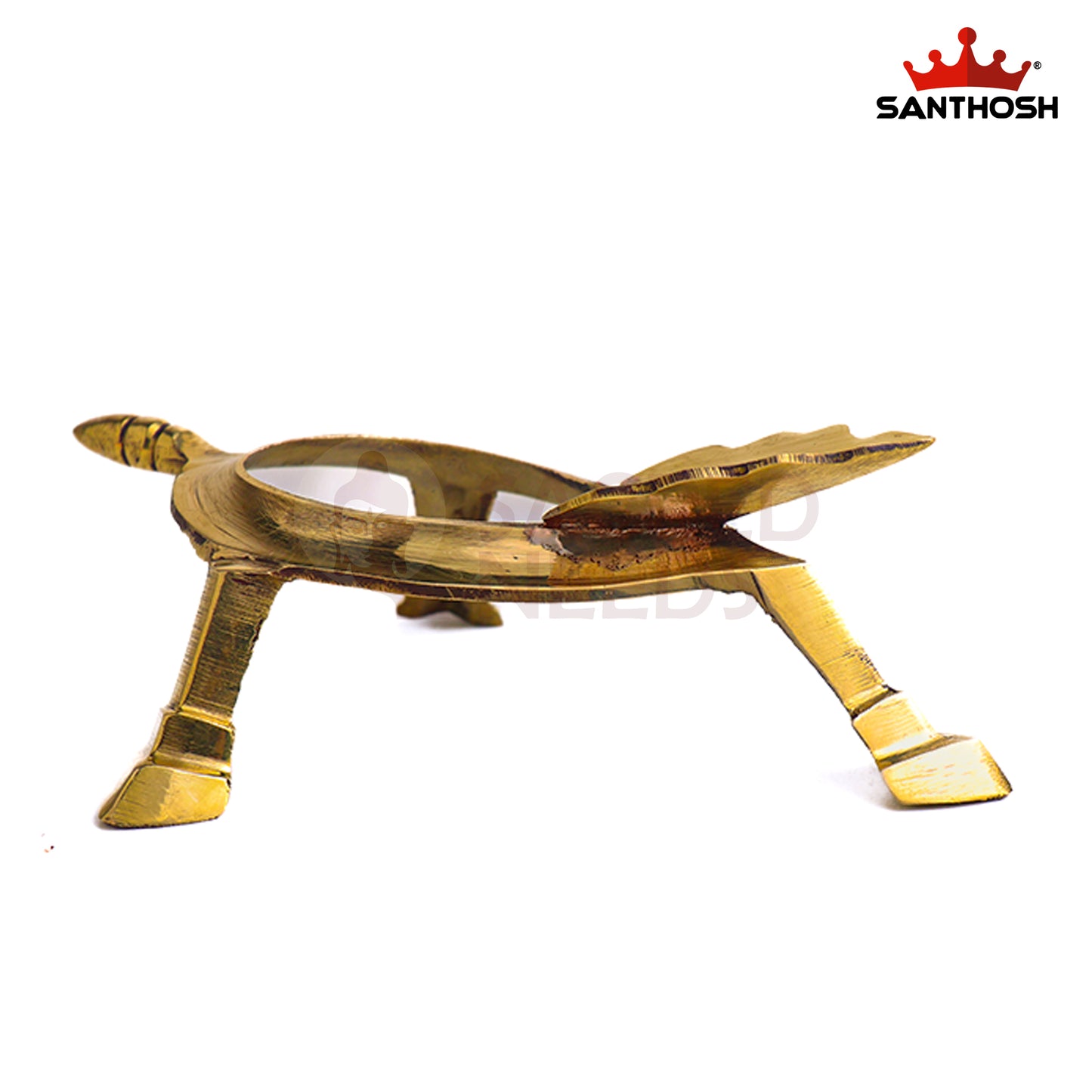 Sacred Needs Brass Plain Shank Stand – 2 Inch (5.1 cm) Height | Traditional Brass Stand Base for Lamps, Idols & Pooja Articles