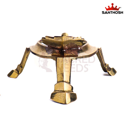 Sacred Needs Brass Plain Shank Stand – 2 Inch (5.1 cm) Height | Traditional Brass Stand Base for Lamps, Idols & Pooja Articles