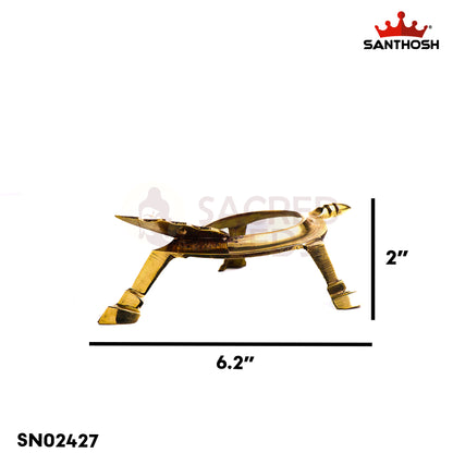 Sacred Needs Brass Plain Shank Stand – 2 Inch (5.1 cm) Height | Traditional Brass Stand Base for Lamps, Idols & Pooja Articles
