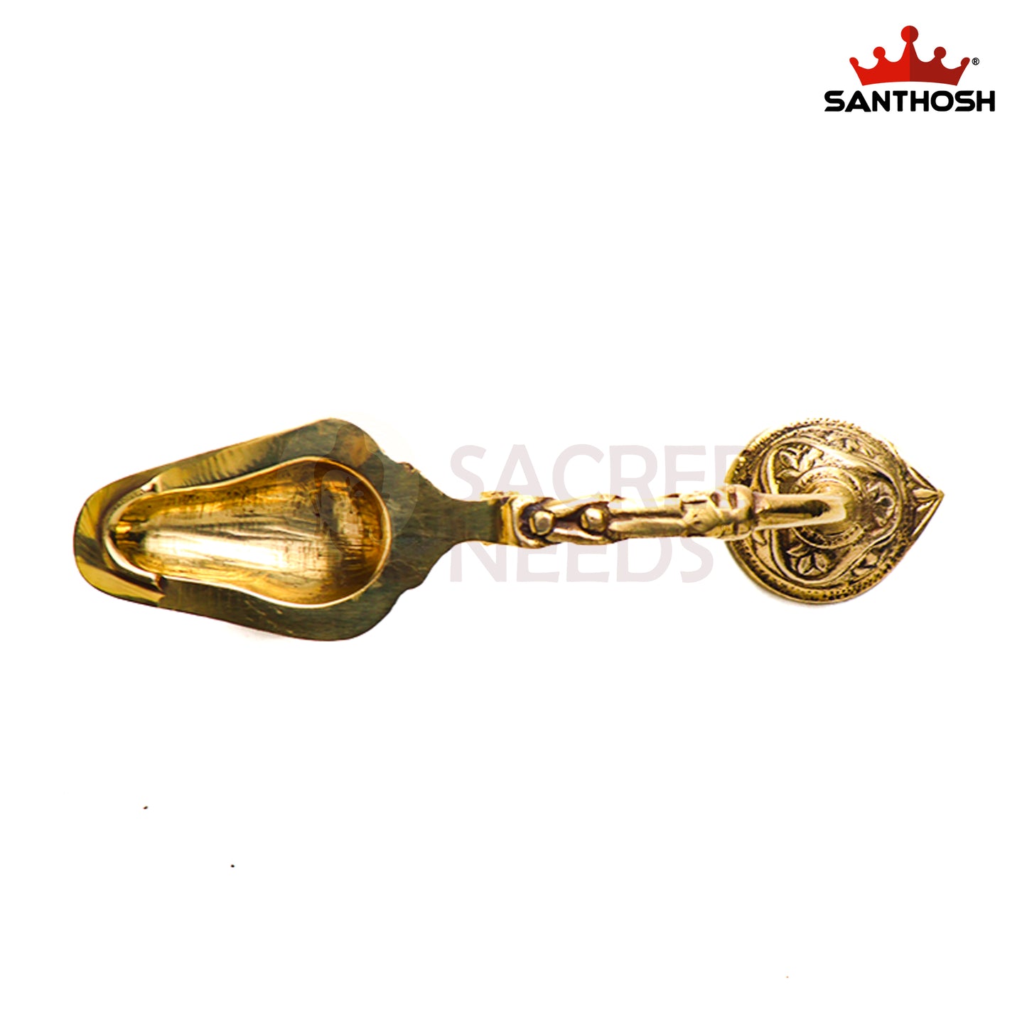 Sacred Needs Brass One Mukh Kodi Aarti – 2.4 Inch (6.1 cm) Height | Traditional Brass Aarti Lamp for Pooja, Temple Rituals & Home Worship