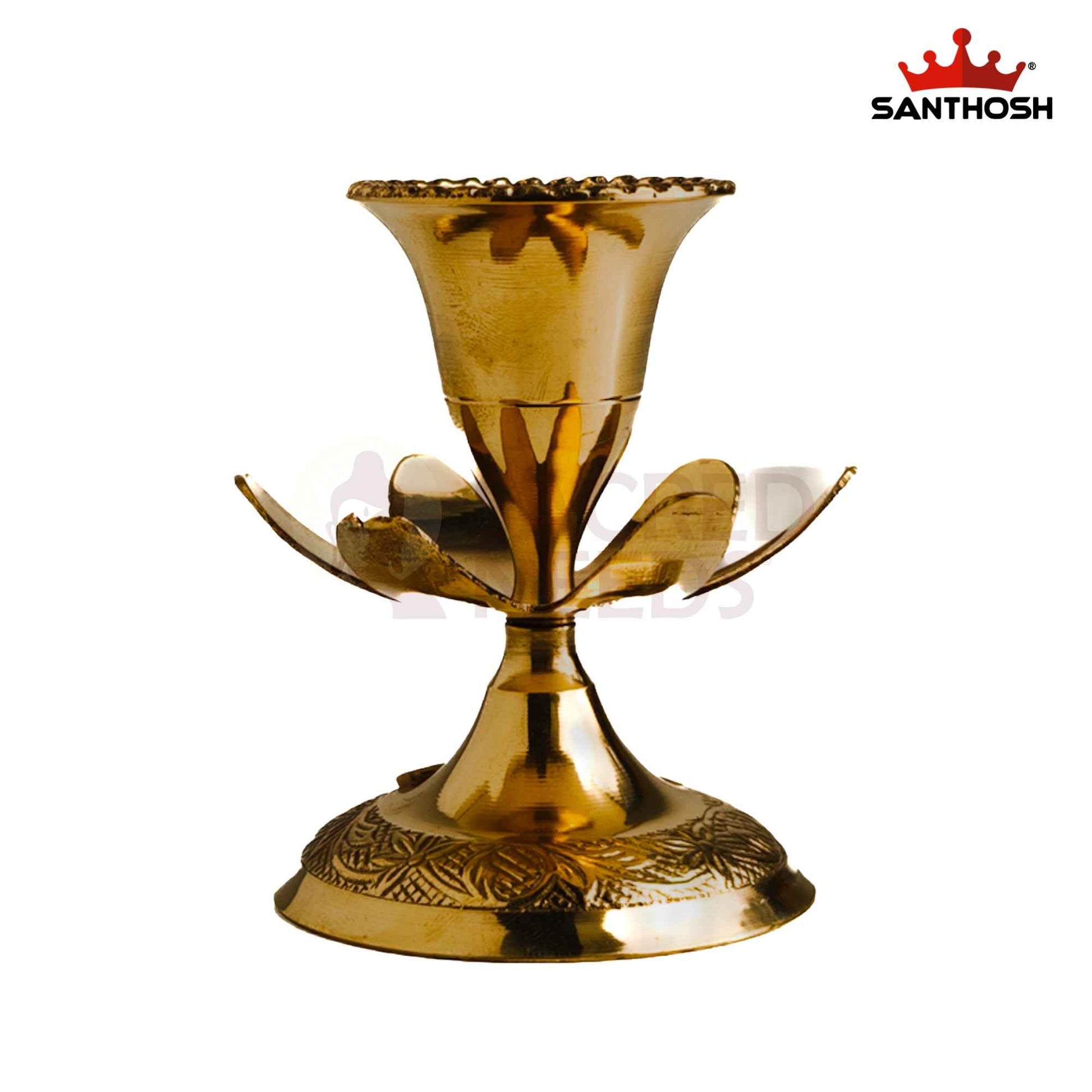 Sacred Needs Brass Candle Stand – 3.2 Inch (8.1 cm) Height | Small Brass Candle Holder for Pooja Room, Temple & Home Décor