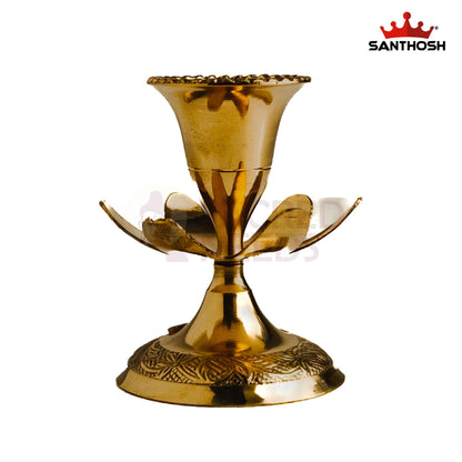 Sacred Needs Brass Candle Stand – 3.2 Inch (8.1 cm) Height | Small Brass Candle Holder for Pooja Room, Temple & Home Décor