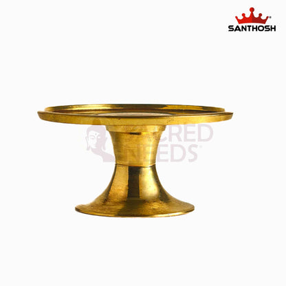 Sacred Needs Brass Mukkali with Base – 2 Inch (5.1 cm) Height | Traditional Brass Pooja Stand for Temple & Ritual Use