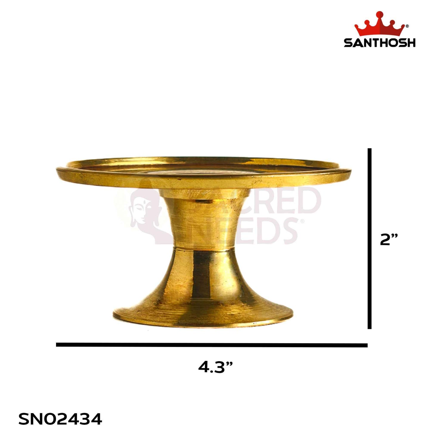 Sacred Needs Brass Mukkali with Base – 2 Inch (5.1 cm) Height | Traditional Brass Pooja Stand for Temple & Ritual Use