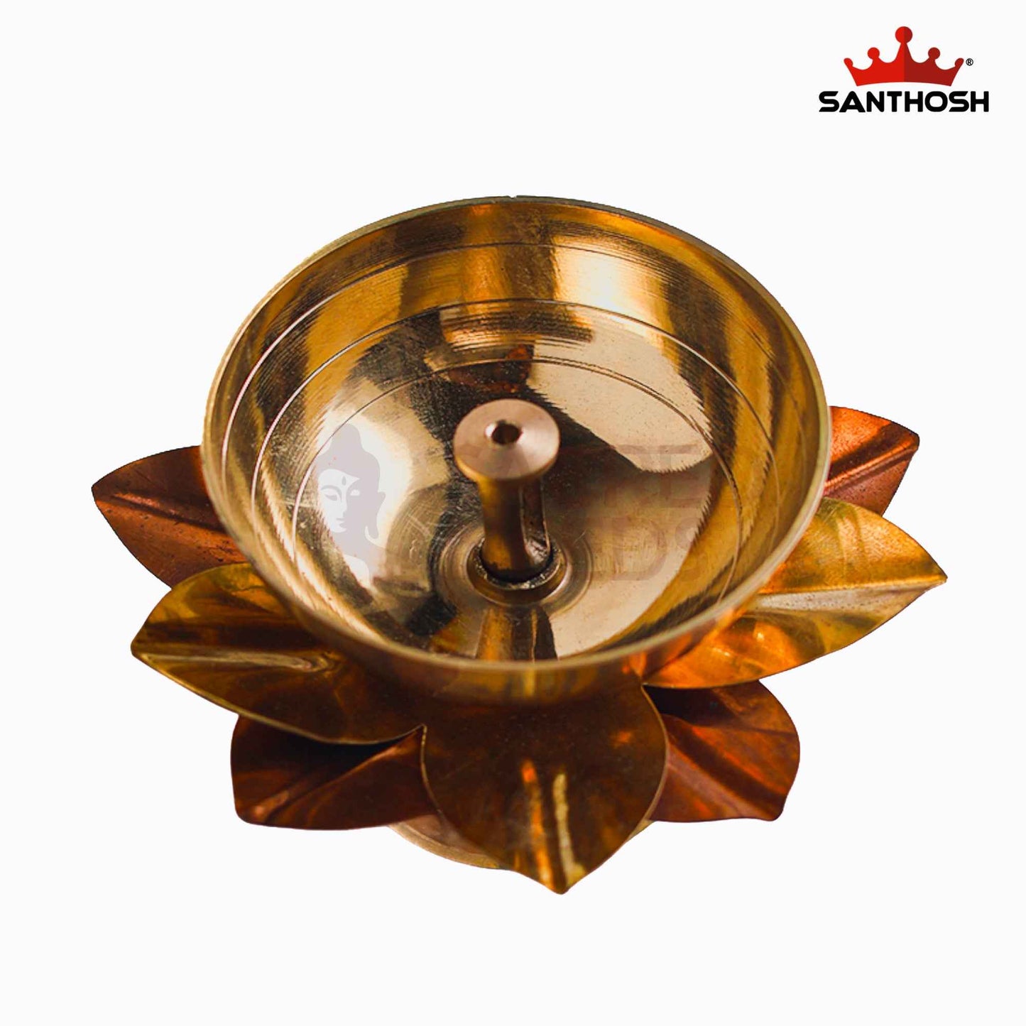 Sacred Needs Brass Lotus Pyali Deepam – 2 Inch (5.1 cm) Height | Lotus Cup Oil Lamp for Pooja Rituals & Temple Decor