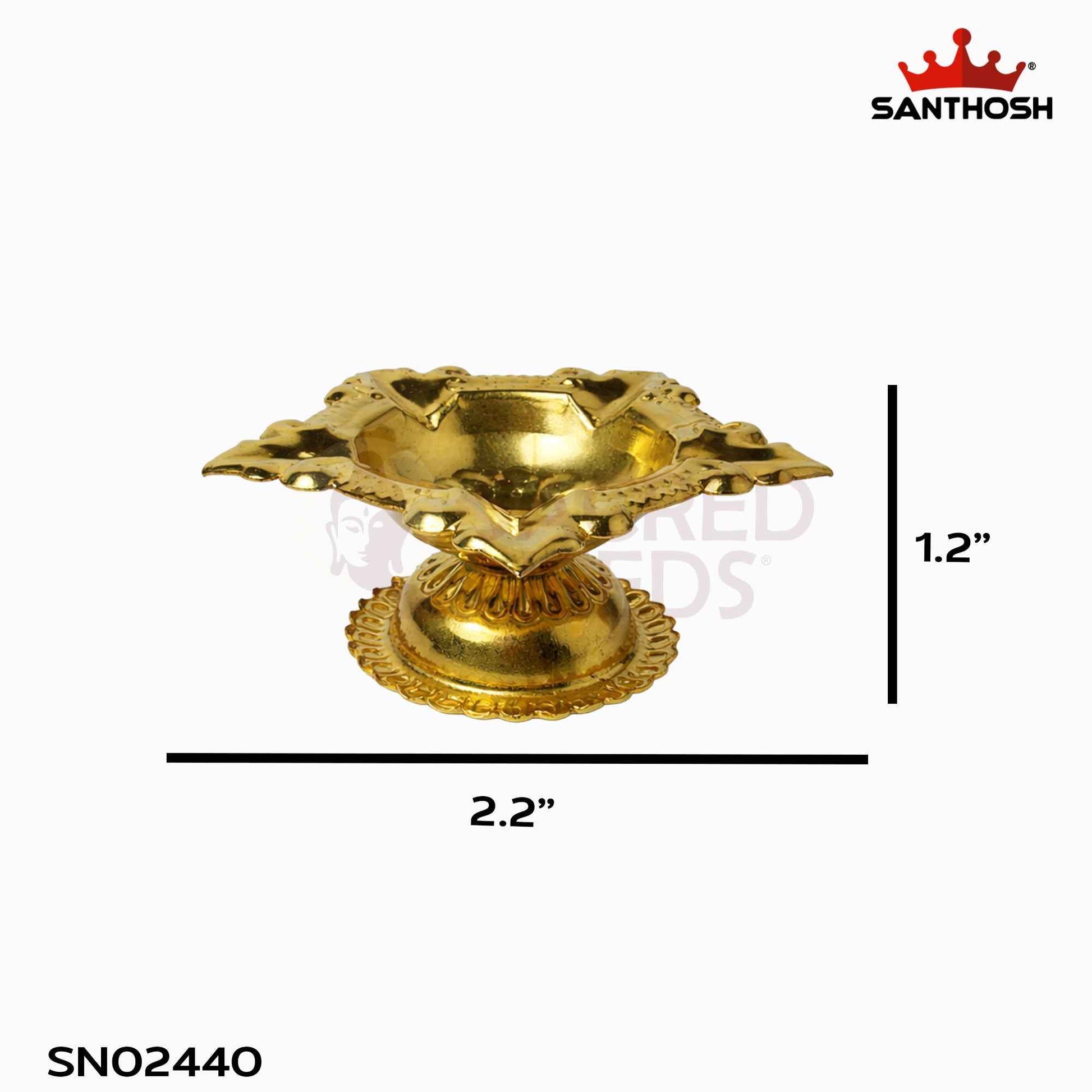 Sacred Needs Brass Karthikai Deepam with Stand – 1.2 Inch (3 cm) Height | Traditional Brass Oil Lamp for Karthigai Deepam Festival, Pooja Room & Temple Decor
