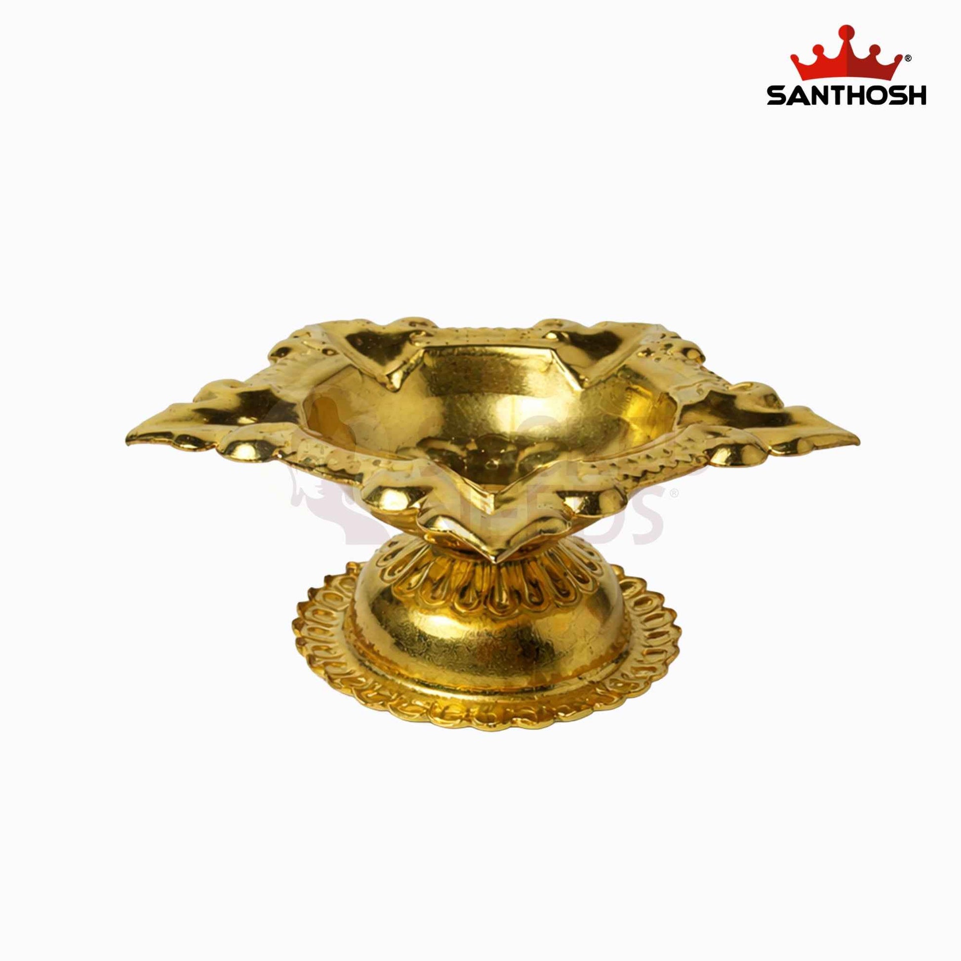 Sacred Needs Brass Karthikai Deepam with Stand – 1.2 Inch (3 cm) Height | Traditional Brass Oil Lamp for Karthigai Deepam Festival, Pooja Room & Temple Decor