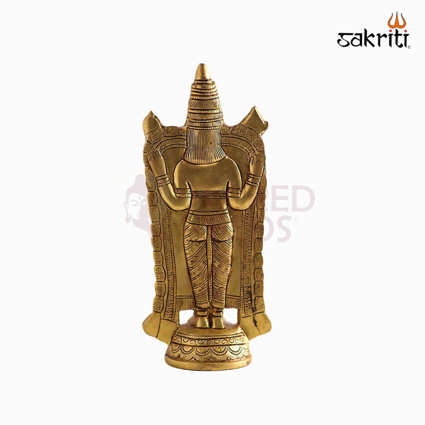 Sacred Needs Brass Lakshmi Balaji Idol – 12 Inch (30.5 cm) Height | Lord Venkateswara with Goddess Lakshmi Statue for Temple, Pooja Room & Home Décor