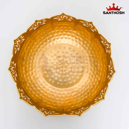 Sacred Needs Brass Cut Urli Bowl – 6 Inch (15.2 cm) Height | Decorative Brass Urli for Floating Flowers, Candles, Pooja & Home Decor