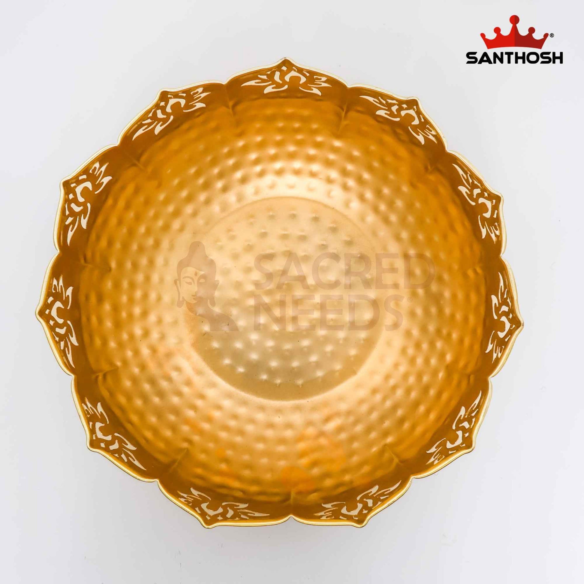 Sacred Needs Brass Cut Urli Bowl – 6.8 Inch (17.3 cm) Height | Traditional Brass Decorative Urli for Floating Flowers, Candles & Festive Home Decor