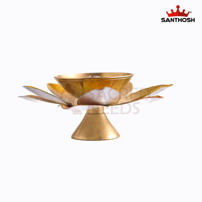 Sacred Needs Brass Lotus Pyali – 1.06 Inch (2.7 cm) Height | Traditional Lotus Design Brass Pyali Bowl for Pooja, Kumkum & Temple Rituals